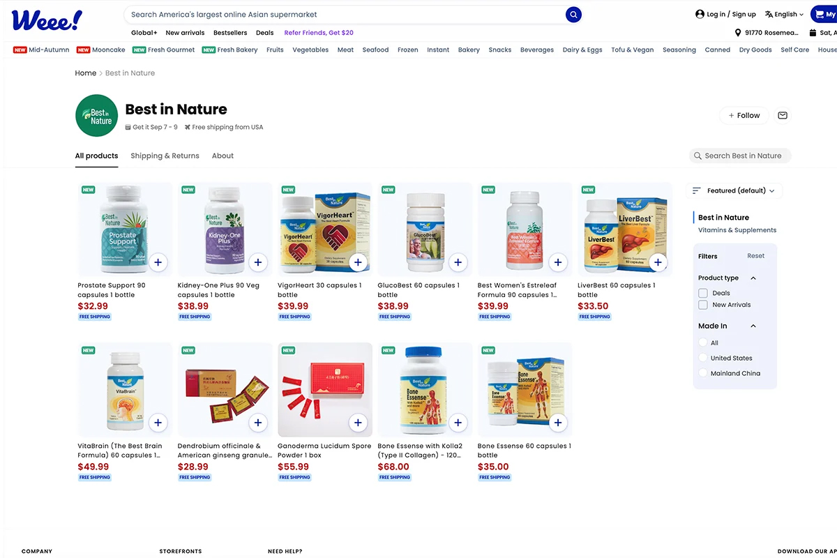 Best in Nature Joins Asian Fresh Food E-Commerce Platform Weee!